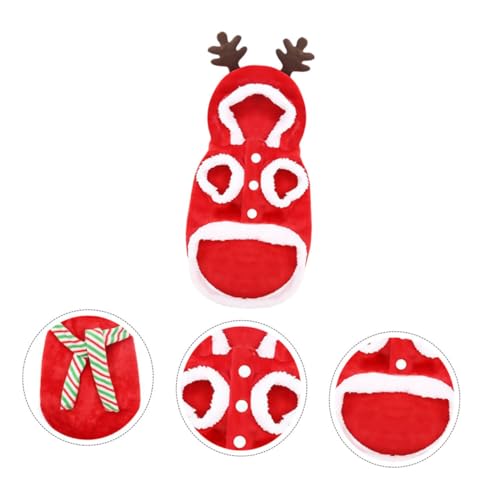 Disfraz de reno para perro pequeño talla XS rojo miniatura 5