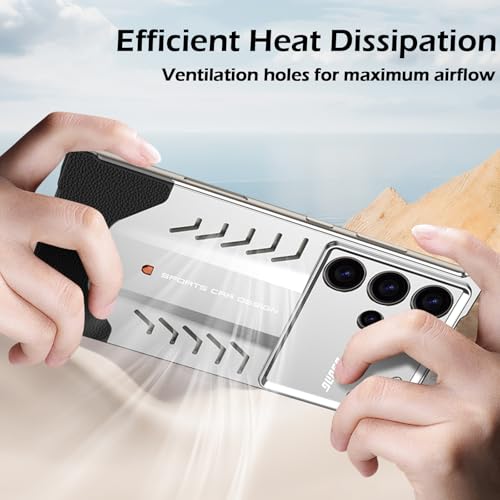 Image of Case for Samsung Galaxy S24 Ultra, Aluminum Alloy Snap-On Heat Dissipation Protective Case, Frameless Design, Superior Heat Dissipation, and Shockproof Features,Gray