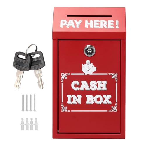Caja de voz | Caja propuesta con cerradura, caja fuerte de metal Organizador de montaje en pared para recolección de mostrador de autoservicio