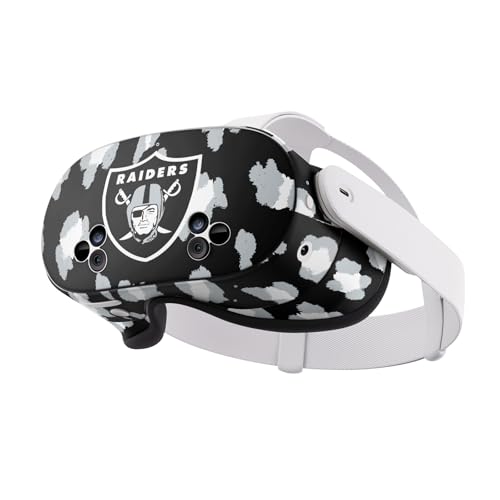 Vinyle Meta Quest 3S autocollant léopard Las Vegas Raiders licence officielle NFL