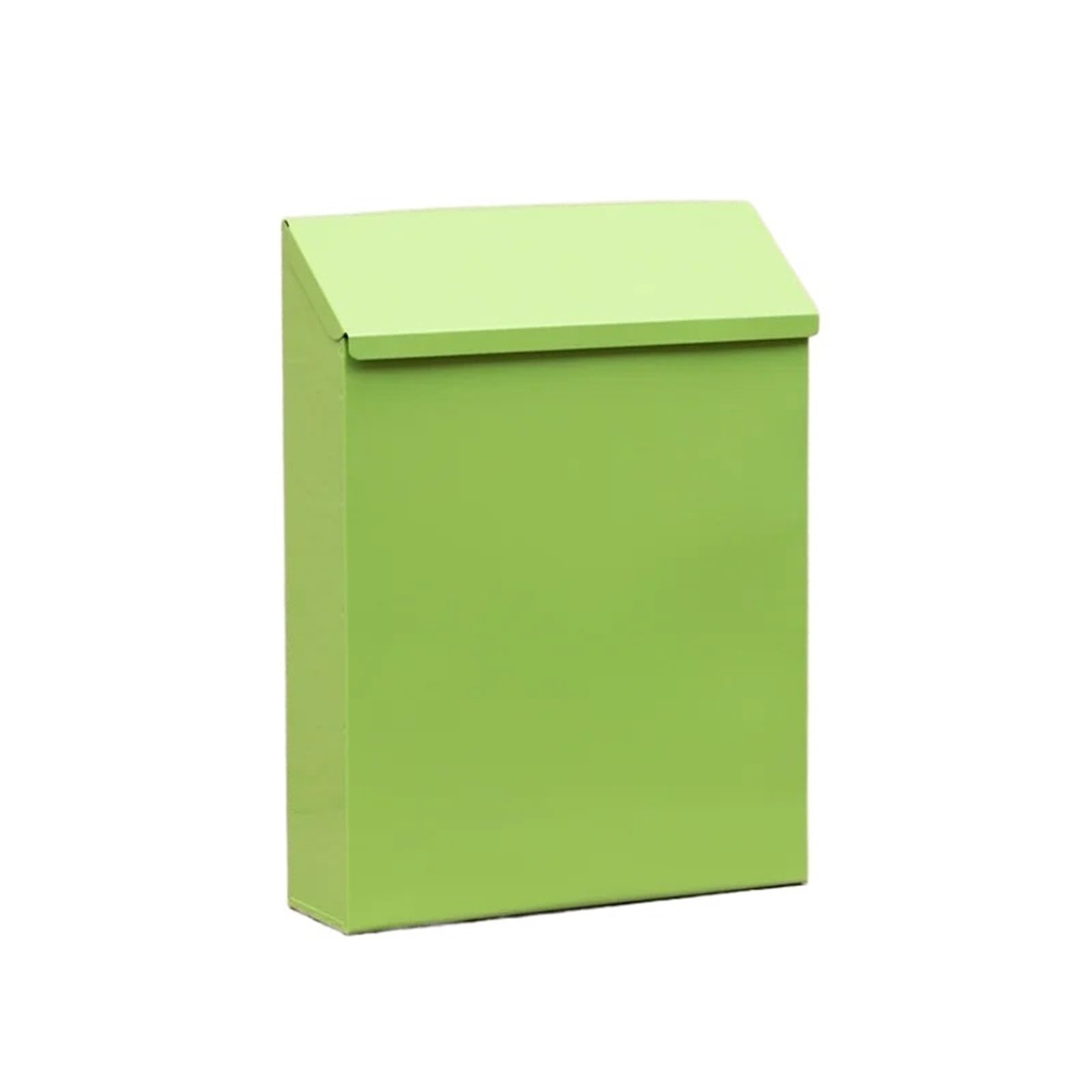 Wall Mounted Letterbox Mail Boxes with Key Lock Locking Mailbox Wall Mounted Large Capacity Steel Cover Metal Postbox for House Garden Mailboxes(Green)