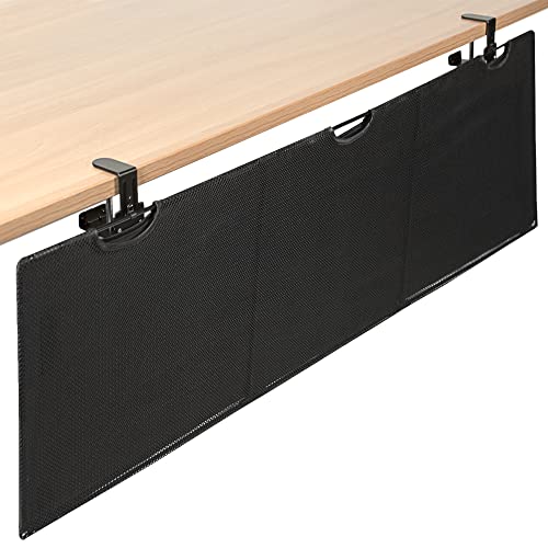 VIVO 60 Inch Clamp-on Privacy and Cable Management Organizer Sleeve, Wire Hider Kit Panel System, Desk Skirt, Black, DESK-SKIRT-60P