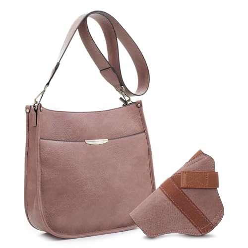 JESSIE & JAMES Ava Concealed Carry Crossbody Bag with Lock and Key Mauve