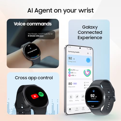 Image of Samsung Galaxy Watch8 (40mm, LTE, Silver) with 3nm Processor | Dual GPS | Sapphire Glass & Armor Aluminum | 5ATM & IP68 | BP, ECG, IHRN & Vascular Load Monitoring | Anti-oxidant Index