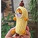 Handmade Banana Cat Keychain Funny Meme Plushie Meme Doll Funny Crochet Keychain Handmade Crochet Keyring Stuffed Toy Cute Plush Keychain Soft Key Hanging Accessory for Bags or Keys Viral Meme