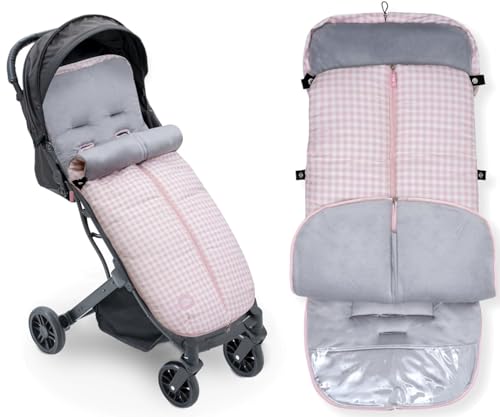 mibebestore - Saco Silla Paseo Universal Polar Modelo 9 Vichy Rosa - Oferta