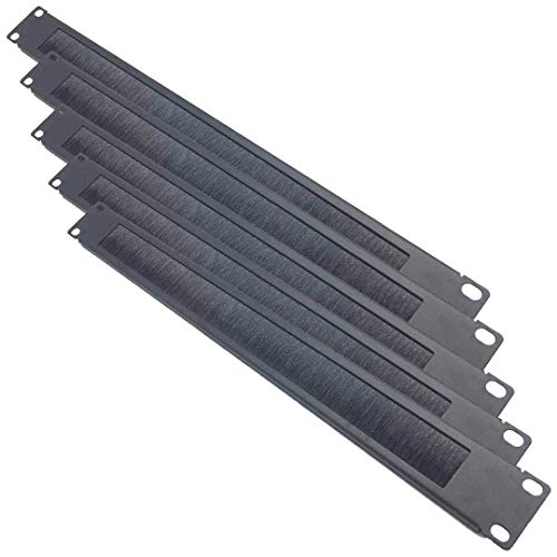 Flash Deals - 40% OFF 5 Pack 1U Brush Cable Manager Horizontal Rack Mount Cable Management Strip Panel for 19 Inch Server Rack or Network Cabinet