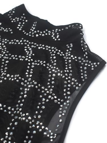Image of PORRCEY Women's Sexy Rhinestone Mesh See Through Party Night Prom Dress