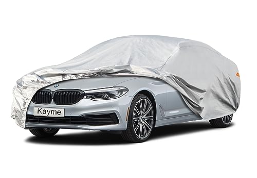 Image of Kayme 6 Layers Car Cover Custom Fit for BMW 6 Series 640i 650i M6 (2003-2025) Waterproof All Weather for Automobiles, Outdoor Full Cover Rain Sun UV Protection.Silver