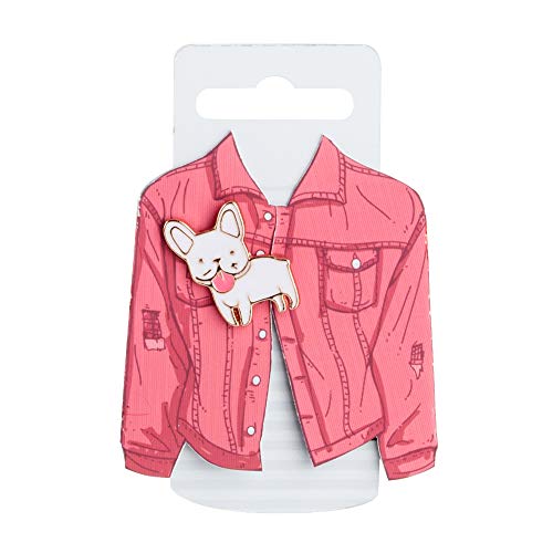 Good Design Works bianco Spilla smaltata-Cane, Metallo, Taglia unica