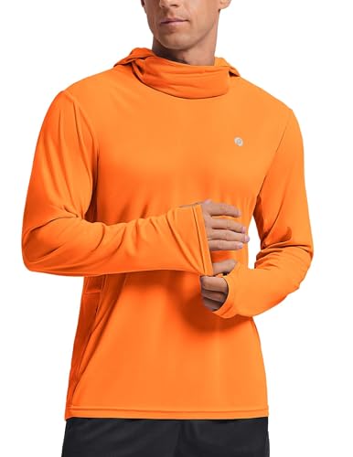 Image of PINSPARK UPF 50+ Sun Protection Hoodie Men with Mask Quick Dry Long Sleeve Fishing Hiking Shirts UV Rash Guard Lightweight