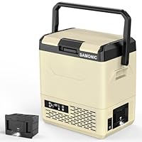 【新品未使用】車載冷蔵庫 SAMONIC 55L　バッテリー付き　カーキ色 バッテリー付き！ポータブル冷蔵冷凍庫 車載冷蔵庫 バッテリー式