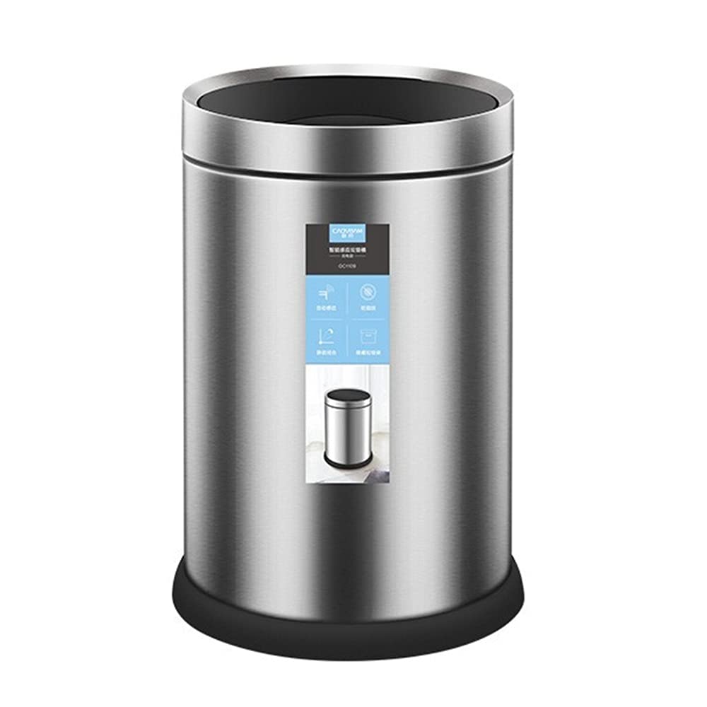 Non-contact Trash Can, Automatic Smart Sensor Household 9L Capacity Waterproof Design with Cover Bathroom Sanitary Bucket