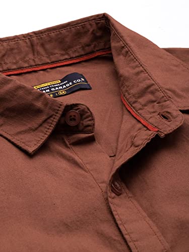 Image of The Indian Garage Co Men Slim Fit Solid Full Sleeves Cutaway Collar Casual Shirt