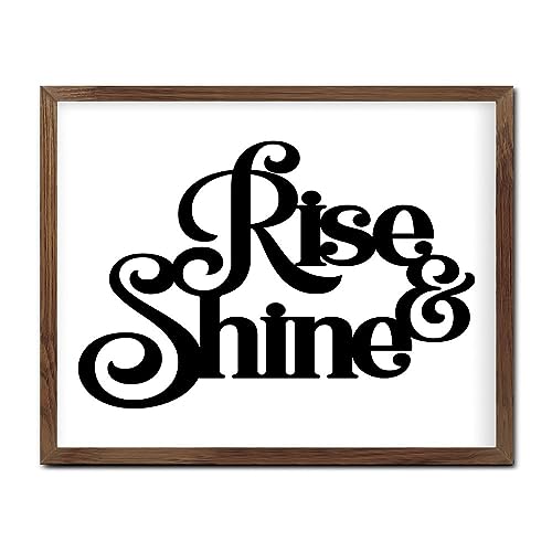 Rise and Shine panneau en bois encadré pour une déco de chambre lumineuse