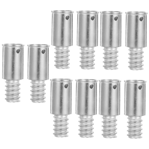 MOLUCKFU 5sets Pole Adapter for Broom Threaded Tip Replacement for Mop Pole Metal Construction 2pcs*5