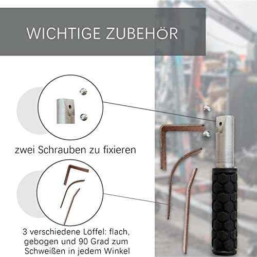 BOKA 3 Set Schweißhelfer Schweißen Halter, Schweißlötfel, Kupferplatten-Schweißwerkzeuge, Kupfer-Schweißzubehör, MIG-Schweißen Bearbeitung von Stahlplatten, 100% Kuper