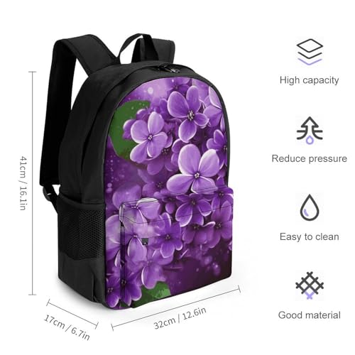 Mochila impermeable de poliéster para viaje con diseño floral miniatura 2