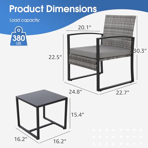 Earlgrove HY-SJTT-GYBL2504 Hydragarden 3Pcs Patio Furniture Set thumb #2