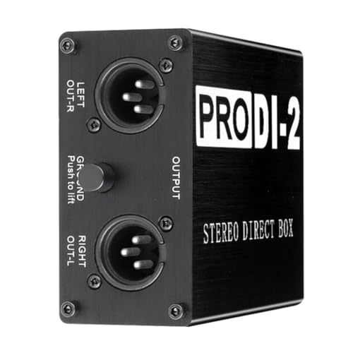 MCMILEE ProDI-2 Caja Directa EstéReo Pasiva Caja DI de Audio Caja de InyeccióN Directa Bajo Ruido Guitarra Bajo DI Convertidor de Audio de 2 Canales