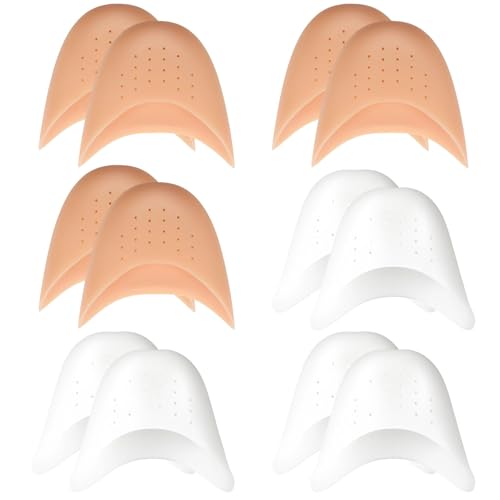 ZHLKHIOP 6 Pairs (3 Nude + 3 White), Toe Pads for Pointe Shoes, Ballet Toe Pads for Dancers, Soft Cushioning for Comfort and Protection, Breathable Material