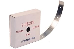 1.5" x 80'L, 26Ga HVAC Hanger Strap with Holes