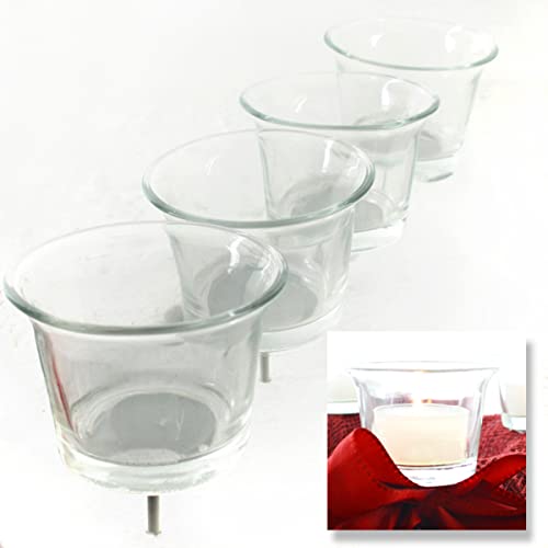 4-TLG. Set Adventskranz-Stecker aus Glas oder Metall -...