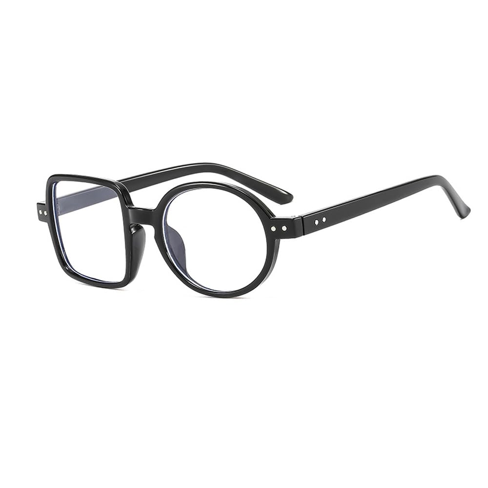 ICARA Personality Square Round Reading Glasses for Men Women,Computer Glasses Anti UV Readers