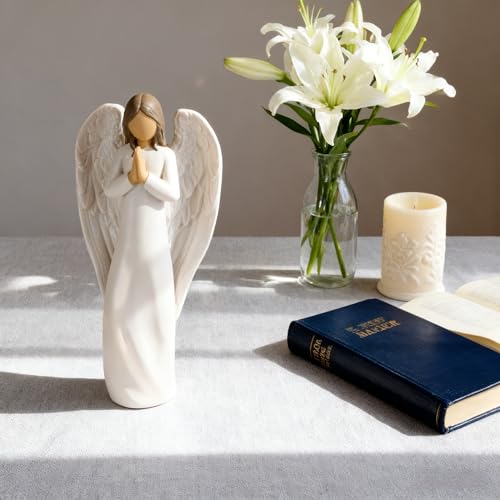 Figurita de Ángel para Bautizo y Confirmación 7.75 pulg miniatura 6