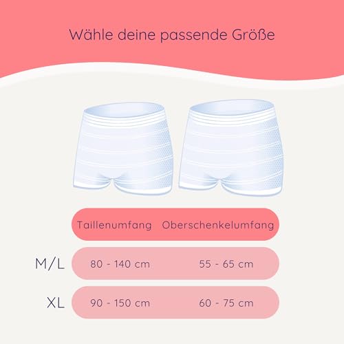 Bella Mamma Wochenbett Unterwäsche für Wöchnerinnen – 8 Stück Netzhosen (4 x 2) zur Fixierung von Wochenbettbinden | Öko-Tex | Made in EU