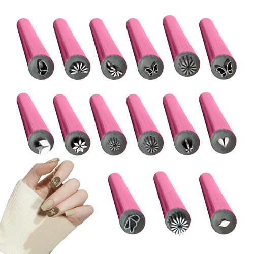 15 piezas pluma de sello de uñas bolígrafo para uñas A-rt para flor tampón sellos para uñas artes conjunto de plumas para almohadillas de uñas con 6 patrones de uñas diferentes herramientas de