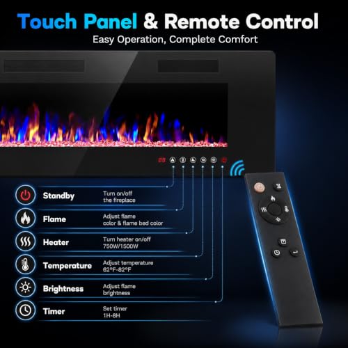 Image of GarveeTech 42inch Electric Fireplace Recessed and Wall Mounted