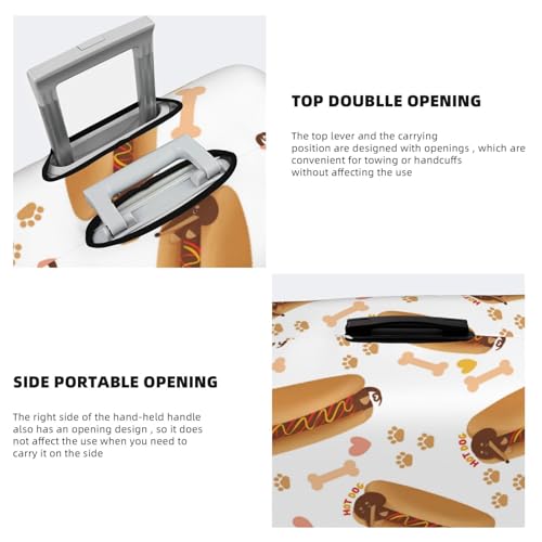 Luggage Cover Protector Suitcase Cover - Funny Dachshund Hot Dog Print Santi-Scratch Uitcase Covers for Luggage4
