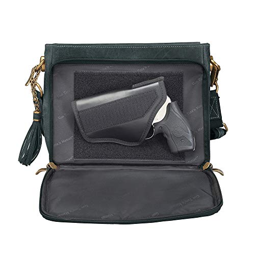 Gun Tote'n Mamas womens Tote'n (Grey) Distressed Buffalo Leather Crossbody Organizer Purse by Gun Tote n Mamas, Grey, Medium US4