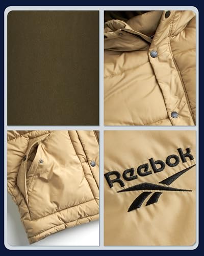 Reebok Mens Winter Jacket - Heavyweight Insulated Mens Winter Coat - Wind Water Resistant Quilted Puffer Jackets for Men3