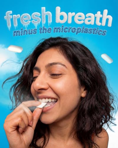 Nuud Plastic Free Chewing Gum | Plant Based | Aspartame Free | Xylitol | Biodegradable | Sugar Free Chewing Gum | 12 Packs of 9 Pieces (Peppermint)