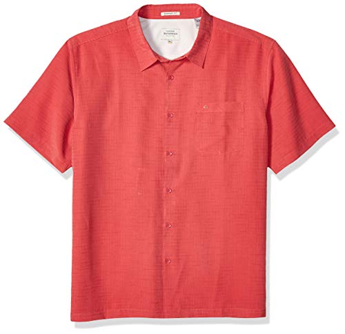 Quiksilver Waterman Men's Centinela 4 Comfort FIT Button Down Shirt, Cardinal, S