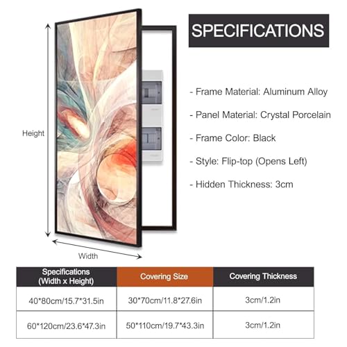 Decorative Fuse Box Cover Cabinet, Creative Removable Electric Meter Box Panel, Stylish Breaker Box Art Cover for Home Decor (15.7" x 31.5")