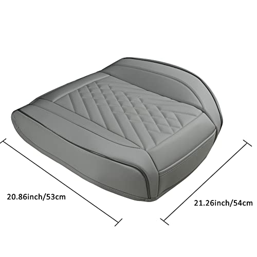 Image of GIANT PANDA Premium PU Leather Front Car Seat Cover Protector Anti-Slip Bottom Seat Cover Fits 95% of Vehicles, Wrapping Around The Bottom (2 Packs - Grey)