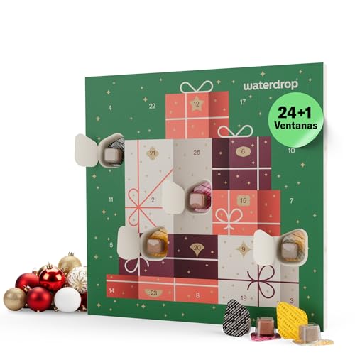 waterdrop® Calendario de Adviento 2025 – 25 Días de Pastillas Saborizantes para agua sin Azúcar, Regalos Originales para Mujer y Hombre, Advent Calendar con Sorpresas Diarias – Edición Limitada