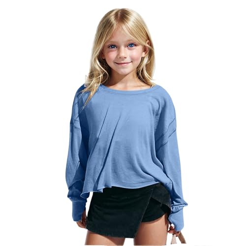 LRMQS Girls Long Sleeve Shirts Cute Fashion Crop Tops Preppy Youth Summer Spring Casual Trendy Teen Girl Clothes Outfits2