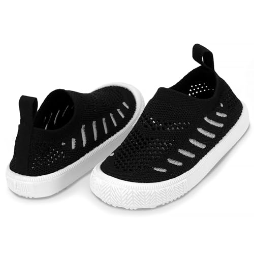 Image of JAN & JUL Slip-on Knit Shoes, Machine Washable and Lightweight Sneakers for Toddler Boys and Girls