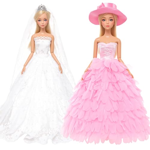 Miunana 2X Trajes de Vestidos Novia Princesa Juegos Ropa Vestir Nupcial Ropa Fiesta Boda para Regalo de 11.5 Pulgadas 28 - 30 CM Muñeca Miunana 2X Trajes de Vestidos Novia Princesa Juegos Ropa Vestir Nupcial Ropa Fiesta Boda para Regalo de 11.5 Pulgadas 28 - 30 CM Muñeca