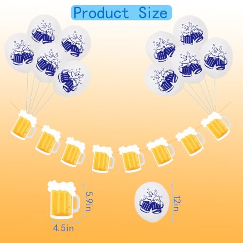 Image of Beer Birthday Banner for Beer Party and Birthday Wedding Party Supplies (White)