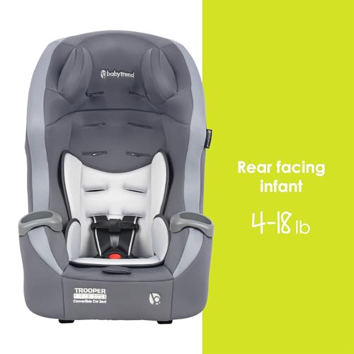 Image of Baby Trend Trooper Slim 3-in-1 Convertible Car Seat, Dash Grey - Slim Fit, 3-in-1 Growth Modes, Lightweight Design, Adjustable Comfort Padding