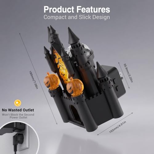 Image of JandCase Night Lights Plug into Wall,Halloween Castle & Church Night Light