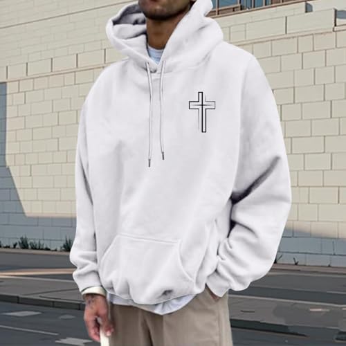 Hoodies for Men Graphic, Oversized Christian Cross Lion Pullover Hoodies, Pullover Top Fashion Clothes2