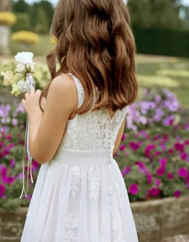 Flower Girl Dresses for Wedding Tulle Flower Appliques First Communion Dresses for Girls2