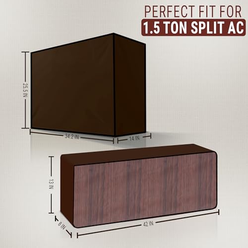 Image of Robustt 1.5 Ton Split AC Cover for Indoor and Outdoor Unit | Waterproof & Dustproof AC Covers with Sun Exposure and Rust Protection | Fabric