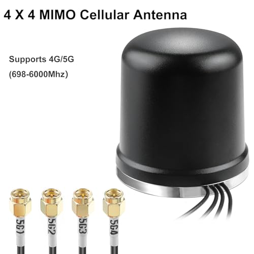 Image of 4x4 MIMO Omnidirectional Low Profile Wide-Band 4G LTE 5G Magnetic Base External Antenna for Boosts Performance of 4G /5G Routers Gateways Hotspot Verizon AT&T T-Mobile RV Home Internet, Slinkdsco